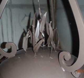 Bird Bath detail (upside down in curing oven)